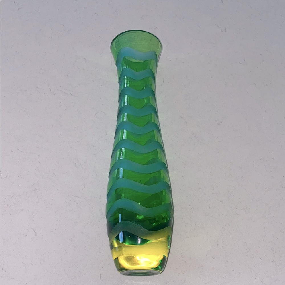 Green and Yellow‎ Glass Vase